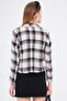 Women's Light Powder Double Breasted Collar Tweed Crop Jacket ARM-24K001014 - 7