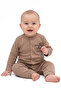 Baby Boy Brown Milk Club Written Snap-On Jumpsuit 0-3 Months