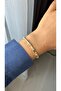 Zircon Stone Gold Tube Bone Model Serenay Bracelet