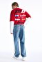 Initial D Boxy Fit Striped Collar Detailed Multi-Print Short Sleeve T-Shirt I7379Ax26Au - 4
