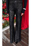 Black Sequin Detailed Trousers - 2Y4049
