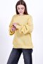 Yellow Oversized Crew Neck Women's Knitwear Sweater - 6