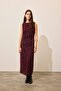 Crew Neck Floral Shirred Tulle Sleeveless Midi Dress I6281Ax26Au