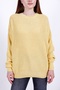 Yellow Oversized Crew Neck Women's Knitwear Sweater - 5