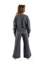 Girl's Winter Unicorn Patterned Gray Long Sleeve 2-Piece Tracksuit Set 5-10 Years Old - 2