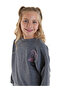 Girl's Winter Unicorn Patterned Gray Long Sleeve 2-Piece Tracksuit Set 5-10 Years Old - 6
