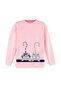 Girls Winter Cat and Stripes Patterned Pink Long Sleeve 2 Piece Tracksuit Set 3-8 Years - 5