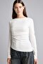 Slim Fit Boat Neck Ribbed Long Sleeve T-Shirt G1581Ax25Au
