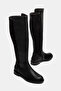 41-42 Women's Daily Boots Large Size Elastic Strec Enpar Black Skin - 7