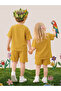 Mustard Oversize T-Shirt Shorts Set Kids Unisex 100% Cotton - 2