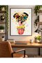 ALAYRA Fun Popcorn, Donuts and Lollipops Dog With Outer Frame 30x40 cm Poster Funny Wall Art Decor. - 2