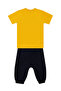 Aslan Sarı Boy's Pocket Detailed Summer T-Shirt Capri Shorts Set - 4