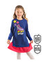 Wow Skate Girl's Navy Blue Pink Dress