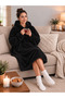 Wellsoft Hooded Wearable TV Blanket Unisex Over Size - Black - 4