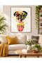 ALAYRA Fun Popcorn, Donuts and Lollipops Dog With Outer Frame 30x40 cm Poster Funny Wall Art Decor. - 4
