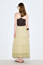 Textured Embroidered Fold Long Skirt Soft Green - 6