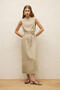 Sleeveless Linen Casual Dress Sand