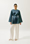 Hana Organza Bluz Petrol