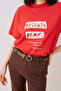 Printed Short Sleeve T-Shirt Red - 5