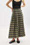 Plied Belted Plaid Skirt Camel - 6