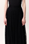 Lace Pleated Skirt Black - 6