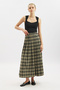 Plied Belted Plaid Skirt Camel - 2