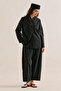 Double-Breasted Blazer Jacket with Knot Detail Black - 4