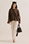 Linen Wide Sleeve Blouse Brown - 2
