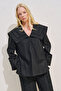 Sailor Collar Striped Shirt Black