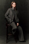 High Collar Blazer Jacket Gray