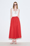 Pilified Wide Skirt Red