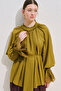 Lace Sleeves Edition Blazer Oil Green - 5