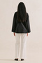 Poplin Wide Sleeves V-Neck Shirt Black - 8