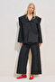 Sailor Collar Striped Shirt Black - 5