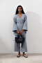 Linen Cruvaze Closure Kimono Blue - 4