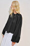 Sleeved Lace Volume Shirt Black - 4