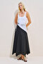 Embroidered Asymmetric Wide Skirt Black - 3