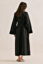 Linen Wide Belt Dress Black - 6
