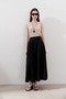 Linen Wide Piece Skirt Black - 5
