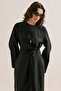 Linen Wide Belt Dress Black - 4