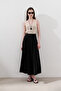 Linen Wide Piece Skirt Black - 6