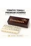 Turkey logo wooden boxed premium melamine domino set 28 pieces double 6 adult board game gift