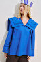 Sailor Collar Striped Shirt Blue