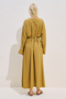 Linen Mixed Wide Sleeve Dress Safran - 8