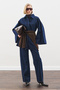 Denim Shirt with Wide Sleeve Capes Indigo - 3