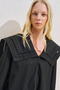 Sailor Collar Striped Shirt Black - 7