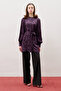 Jacquard Satin Shirt Purple