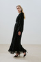 Pleated chiffon dress black - 5