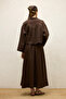 Bol Cut Linen Skirt Brown - 8