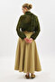 Lace-Like Knit Sweater with Binding Collar Green - 6
